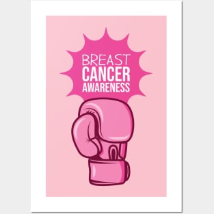 Boxing Glove Breast Cancer Awareness Posters and Art